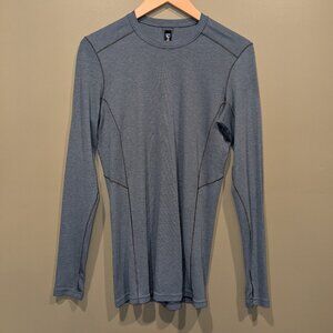 Kuhl Akkomplice Base Layer Mens Medium Gray Crew Neck Long Sleeve Thumbholes